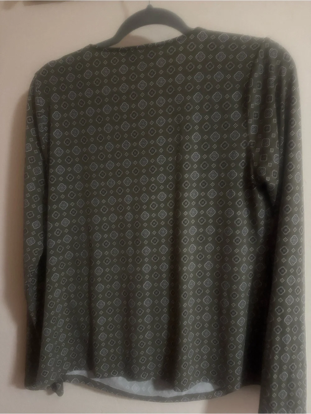 Michael Kors Olive Patterned Cowl Neck Top size M